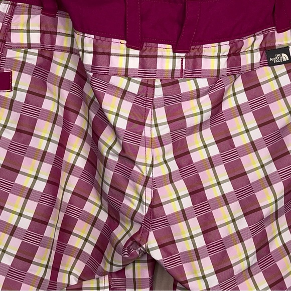 Size 6 The North Face Purple Yellow Plaid Shorts Drawstring Waistband Swim - Picture 3 of 11